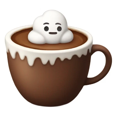 cocoa with marshmallow in cozy cup sticker