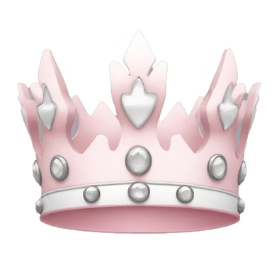 White and pastel pink crown sticker