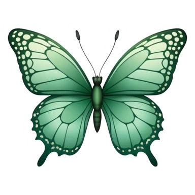 Sage and dark green ombre butterfly sticker