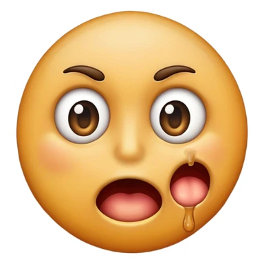 an emoji choking itself with its eyes popping out sticker