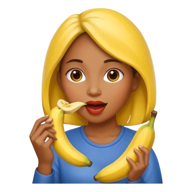 woman eating banana  sticker