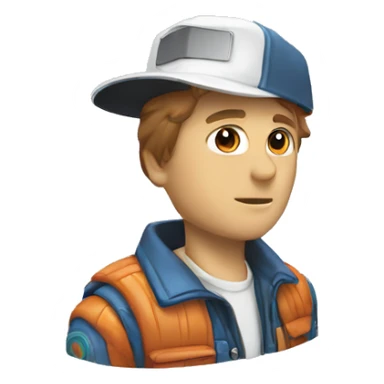 back to the future marty cap sticker