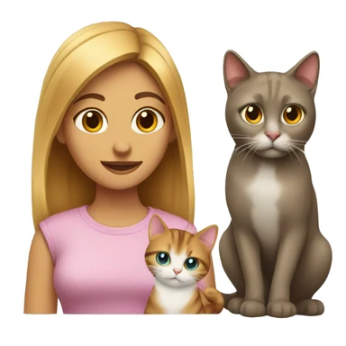 Macy with a cat sticker