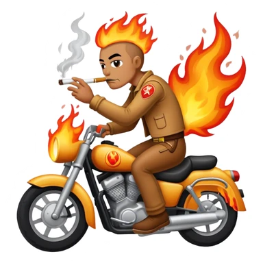 Fly smoking meth riding a motorcycle on fire sticker