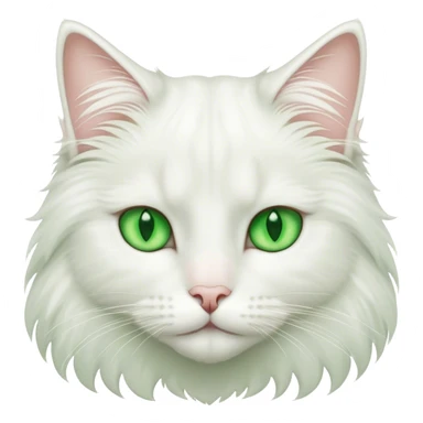 White long haired cat with green eyes sticker