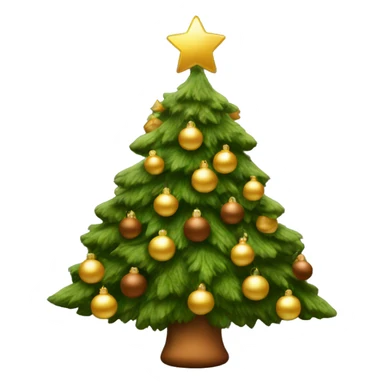 Christmas tree with brown and gold ornaments sticker
