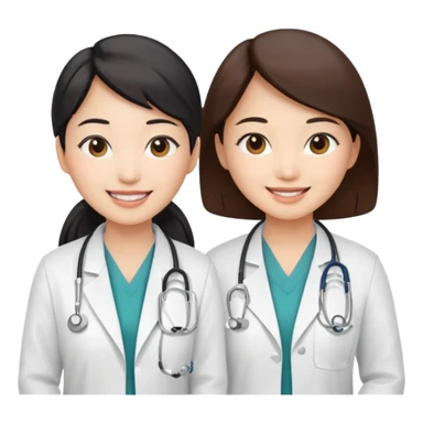 two women asian medical doctors sticker
