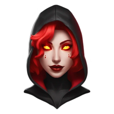 Dead Pool fall in love to of Lady Gaga with this style : Riot Games Valorant black red glowing bright red sparks character red black hooded hero themed character sticker