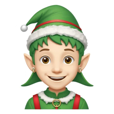 duende navideño con una sonrisa amplia y ortodoncia sticker