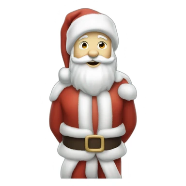Full height Actively gesturing with hands pale skin Santa Claus sticker