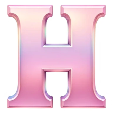 Iridescent pastel pink form Font setting icon with letter H sticker