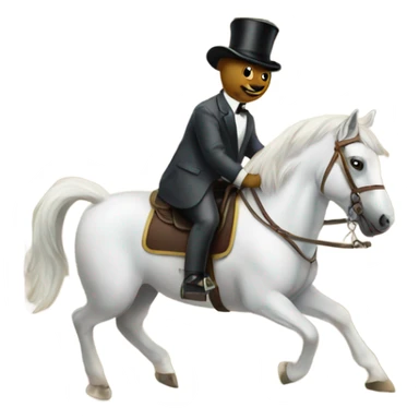 Dog riding a horse playing monopoly go sticker