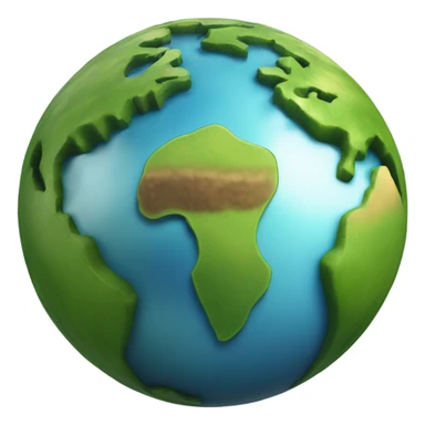 simple earth but with 3d elements sticking up from the surface a bit detailed realistic glossy sticker