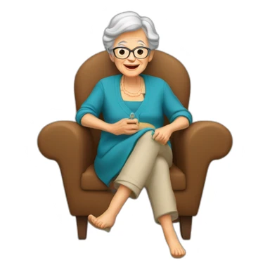 Grandmere sur un foteuil sticker