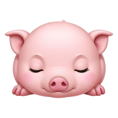 cute baby pig sleeping sticker