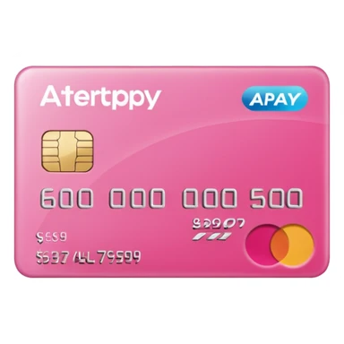 pink big AFTERPAY word on a credit card sticker
