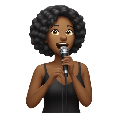 black woman singing into microphone sticker