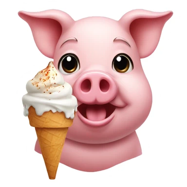 Pig with ice cream sticker