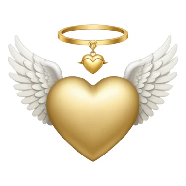 Divine Heart with angel wings and halo sticker