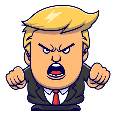 Donald Trump angry, yelling sticker