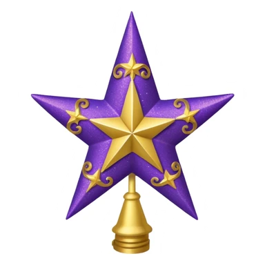 purple and gold tree topper sticker