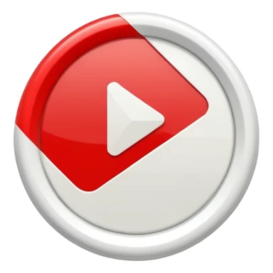 red and white play button minimalist sticker