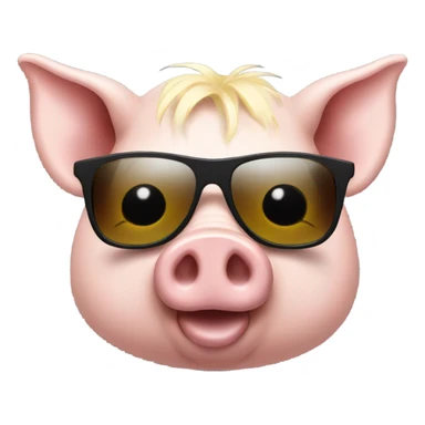 pig with sunglasses and a blond sticker