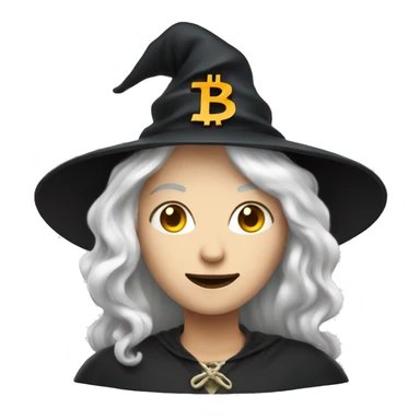 Witch with bitcoin, white skin, white hair  sticker