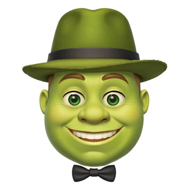 Shrek with a monocle and a mafioso hat sticker