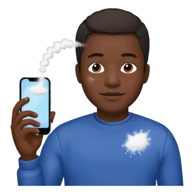 black man holding a phone with three lines of coke on it horizontally  sticker