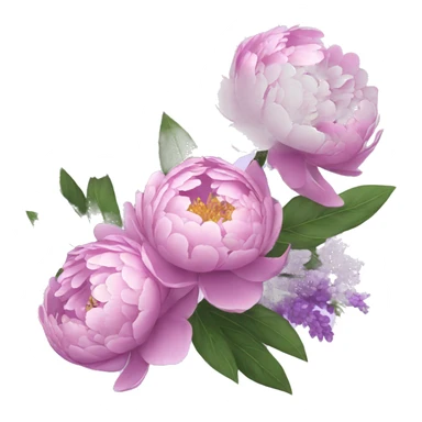 Peonies and lilacs  sticker