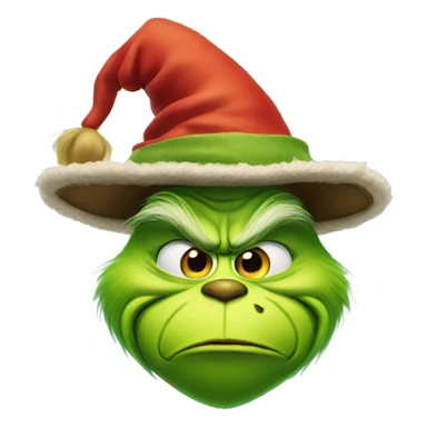 Grinch wearing a pilgrim hat sticker