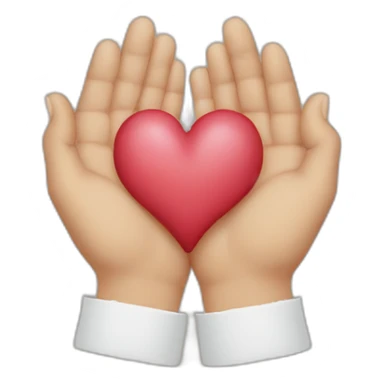 One half of Two hands making a heart sticker