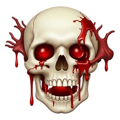 3D rotting corpse jumping in the air. In the style of your bloody skull art. More blood sticker