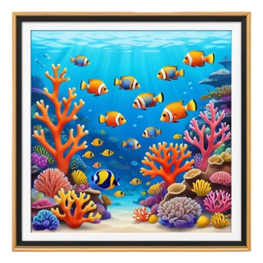 Great Barrier Reef Landmark Emoji – Featuring colorful coral formations and tropical fish. sticker