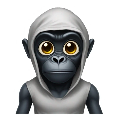 Alien gorillas big dark eyes sticker