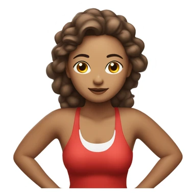 Mujer haciendo yoga con cabello color rojo y piel blanca con brillos alrededor  sticker