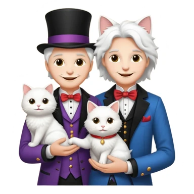 magician couple and their pet cat sticker