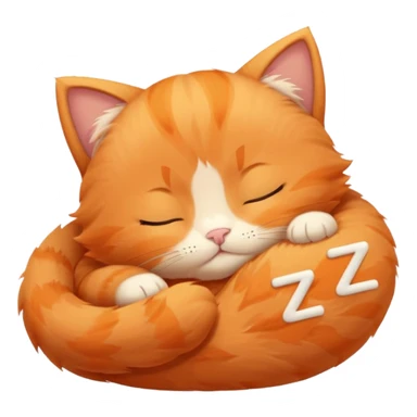 cute orange kitten sleeping with zzz letters above head sticker