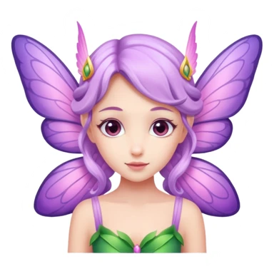 Lilac and pink fairy with wings sticker