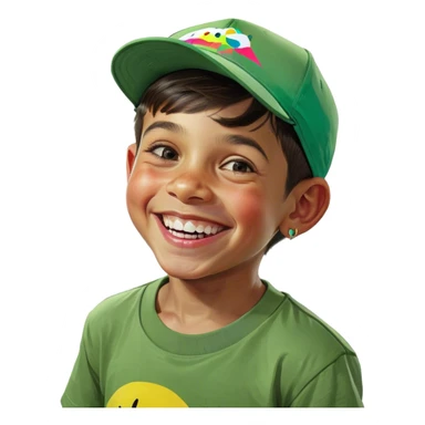 realistic smiley boy portrait sticker