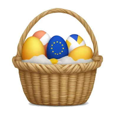 easter basket with eu flag eggs sticker