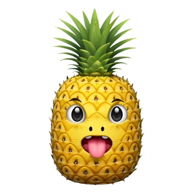 Pineapple with mouth sticker