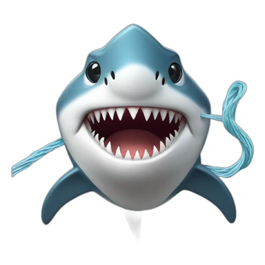 shark biting fiber optic cable sticker