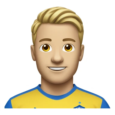 White face man soccer player in yellow shirt and blue shorts and blue socks sticker