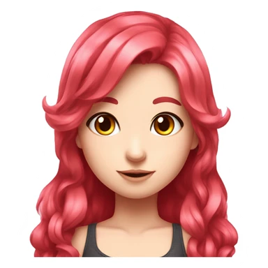 fair skin gamer girl with red hair wavy hair gamingheadset pink kawaii gamer shiny blushing cute girl gamer sticker