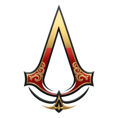 Assassin creend logo emoji in gold and black shaddow  sticker