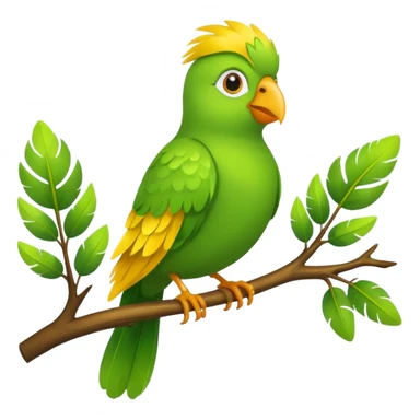 duolingo bird on the branch of tree sticker