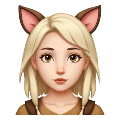 therian girl with animal ears and features sticker