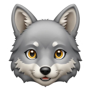 Wolf pup with soft fur and alert ears. sticker